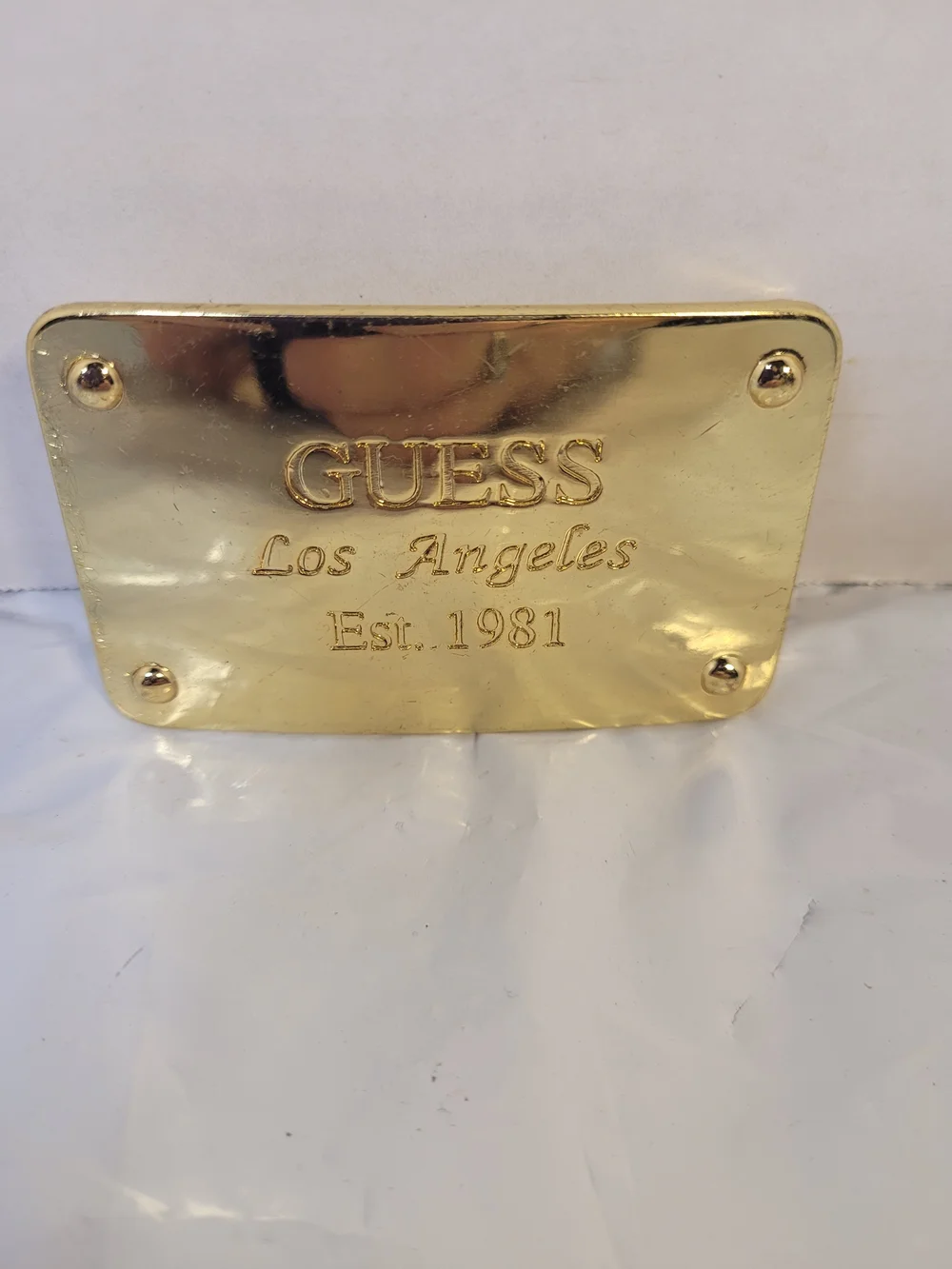 Vintage Y2K Guess Gold Tone Belt Buckle (D)